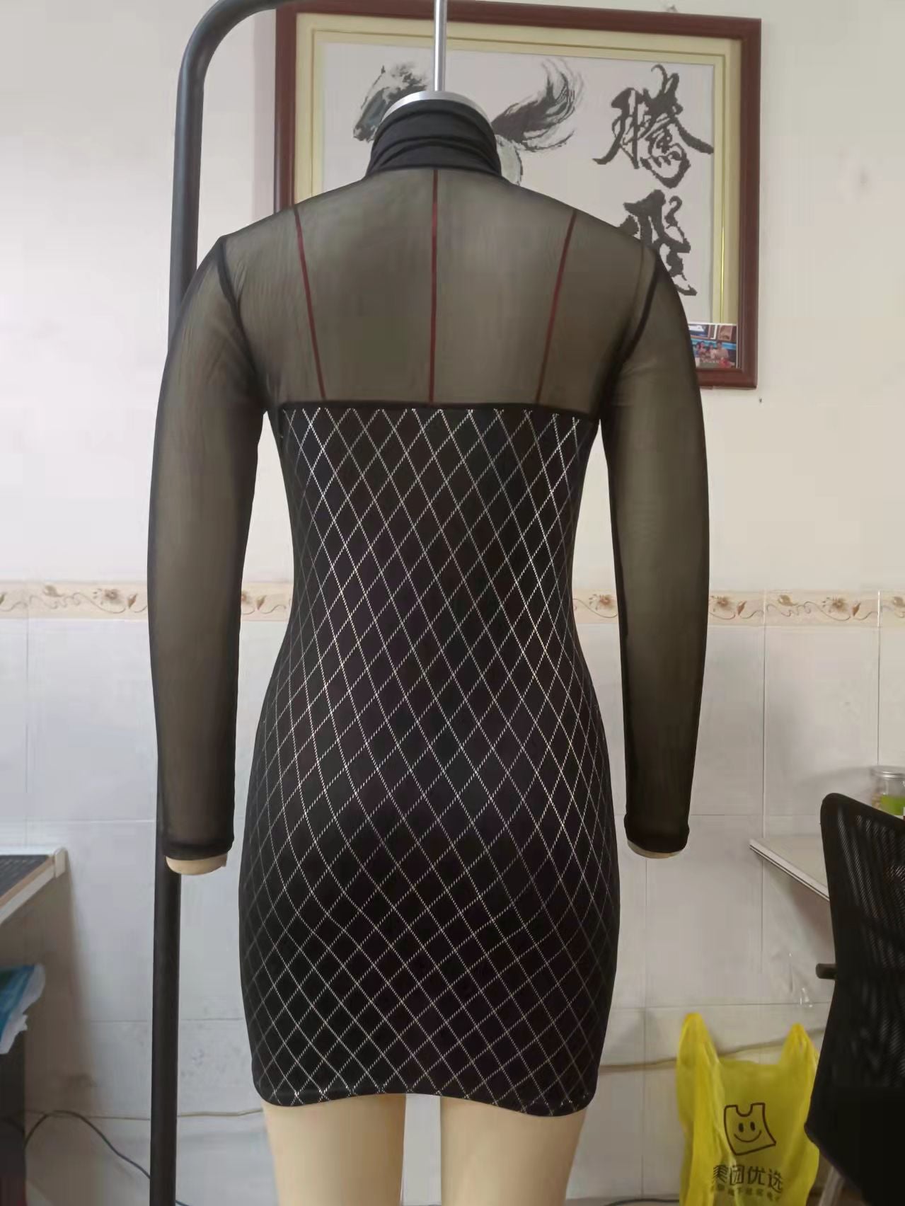 Women Shiny Off Shoulder Bodycon Dress 24