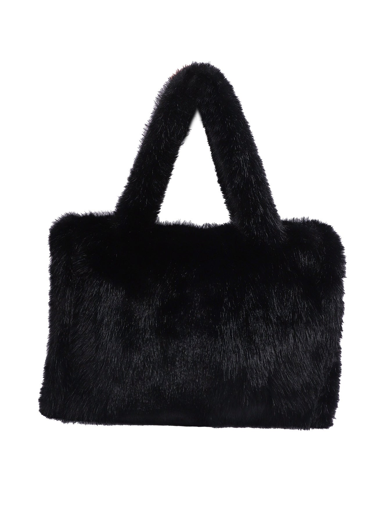 Women's Strap Imitation Fox Fur Large Capacity Tote Bag 3