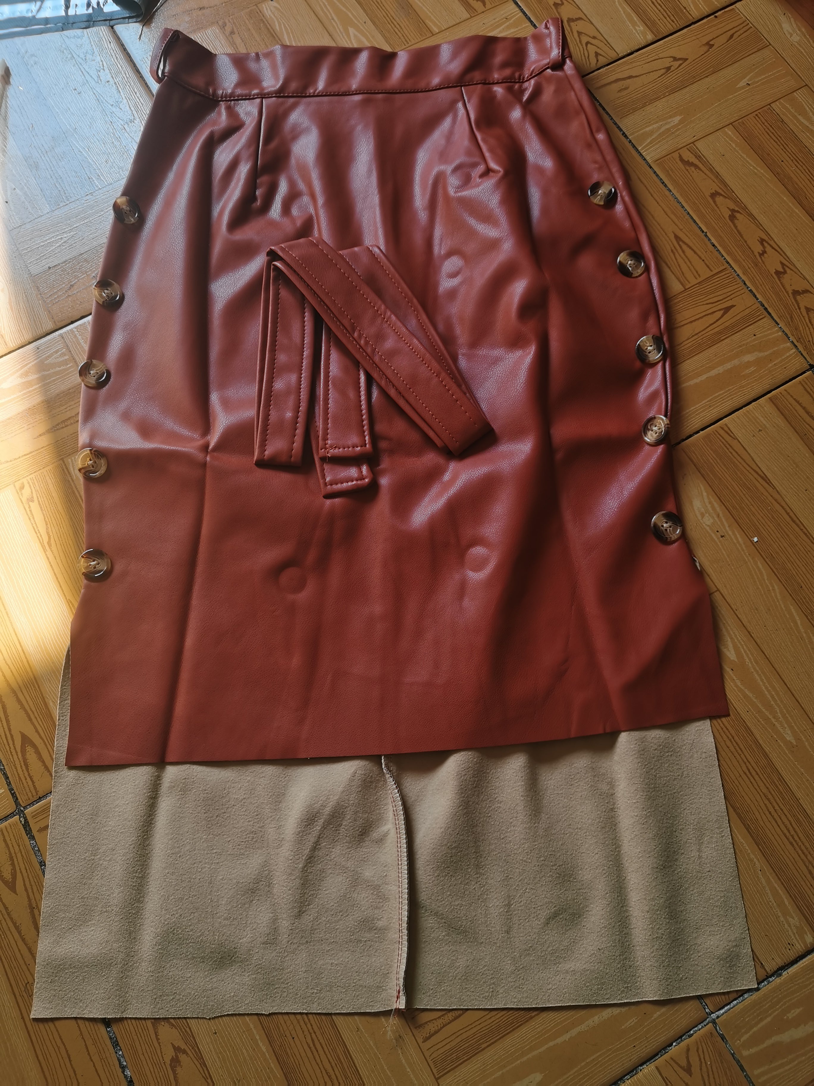 Women's Slit Slim Midi Pu Leather Skirt 12