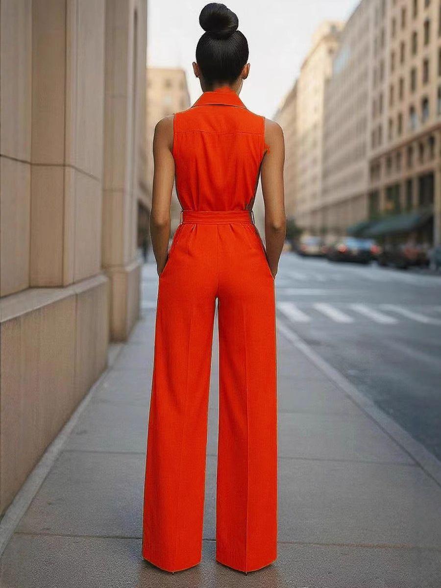 Women Career Sleeveless Jumpsuit 5