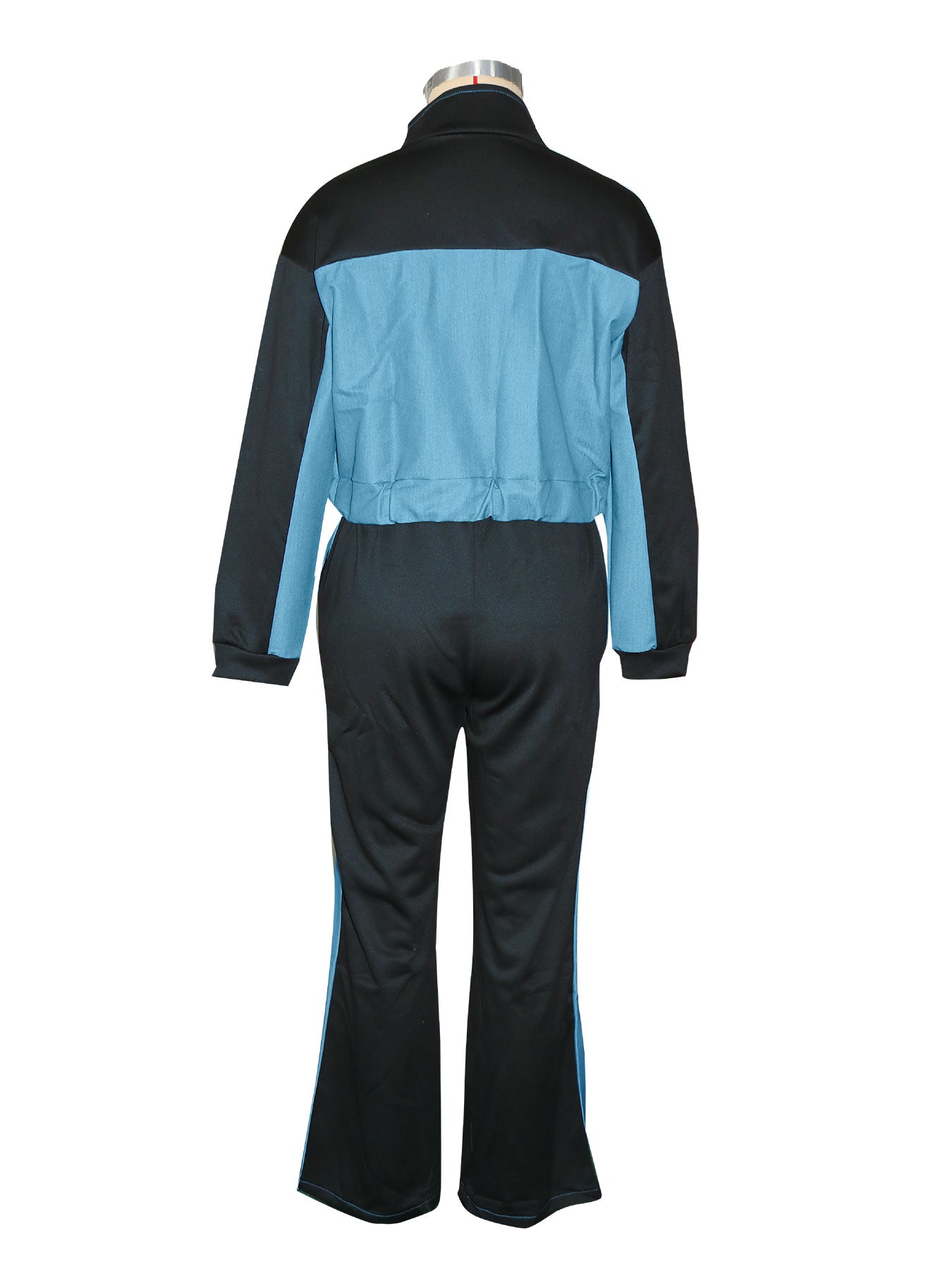 Women Fall/Winter Denim Patchwork Jacket Trousers Two Piece Set 13