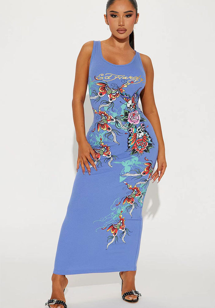 Women's Fashion Print Slim Dress