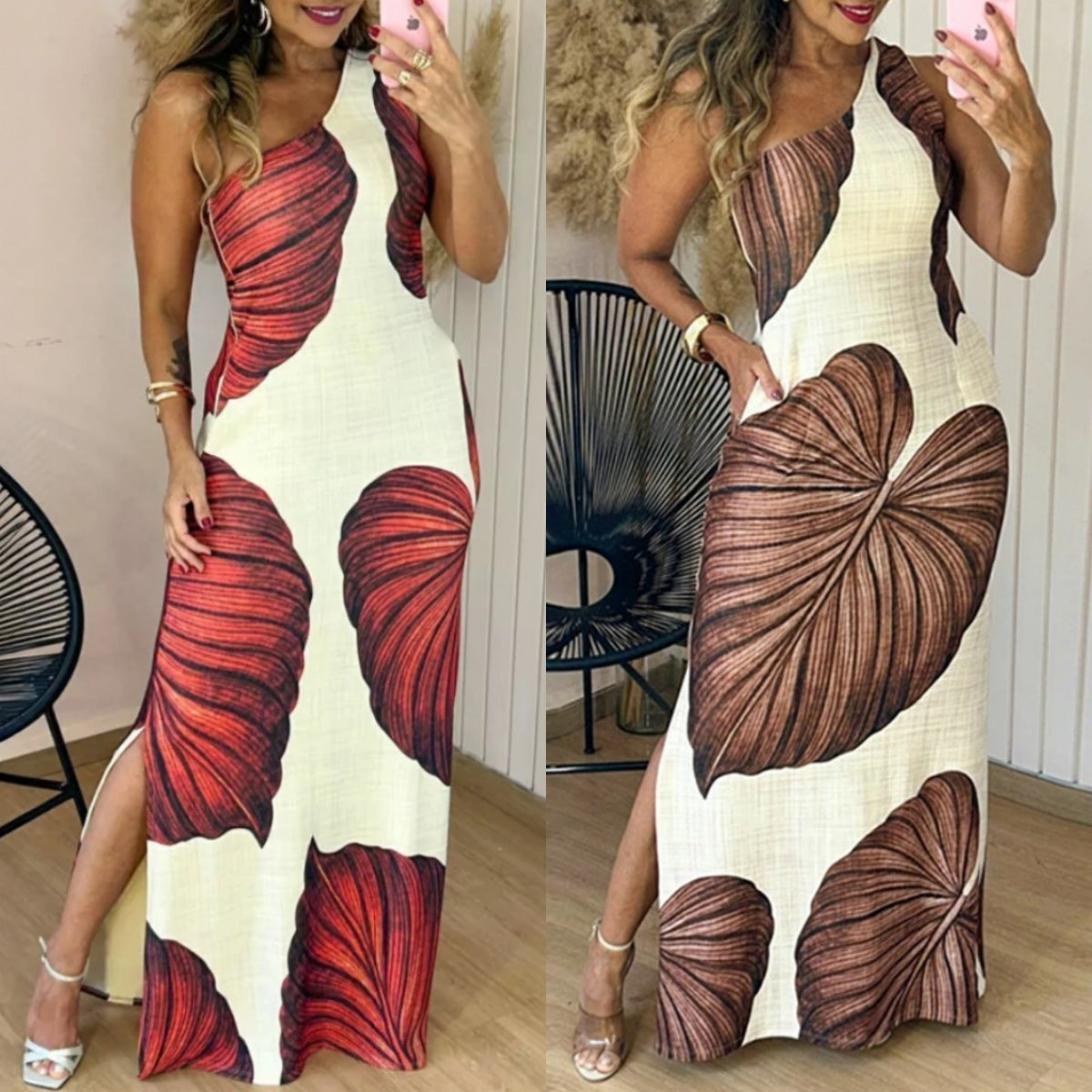 Summer Printed Fashion Chic Sleeveless Women Sexy Slim Dress 8