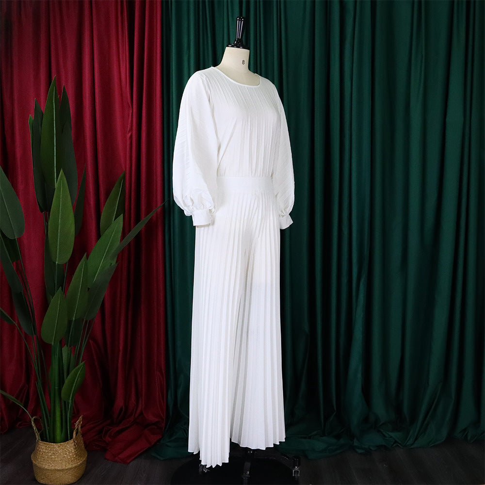 Plus Size Women Summer Loose Casual Shirt and Wide-leg Pants Two-Piece Set 20