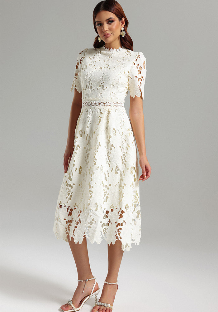 Women Lace Cutout Maxi Holiday Dress