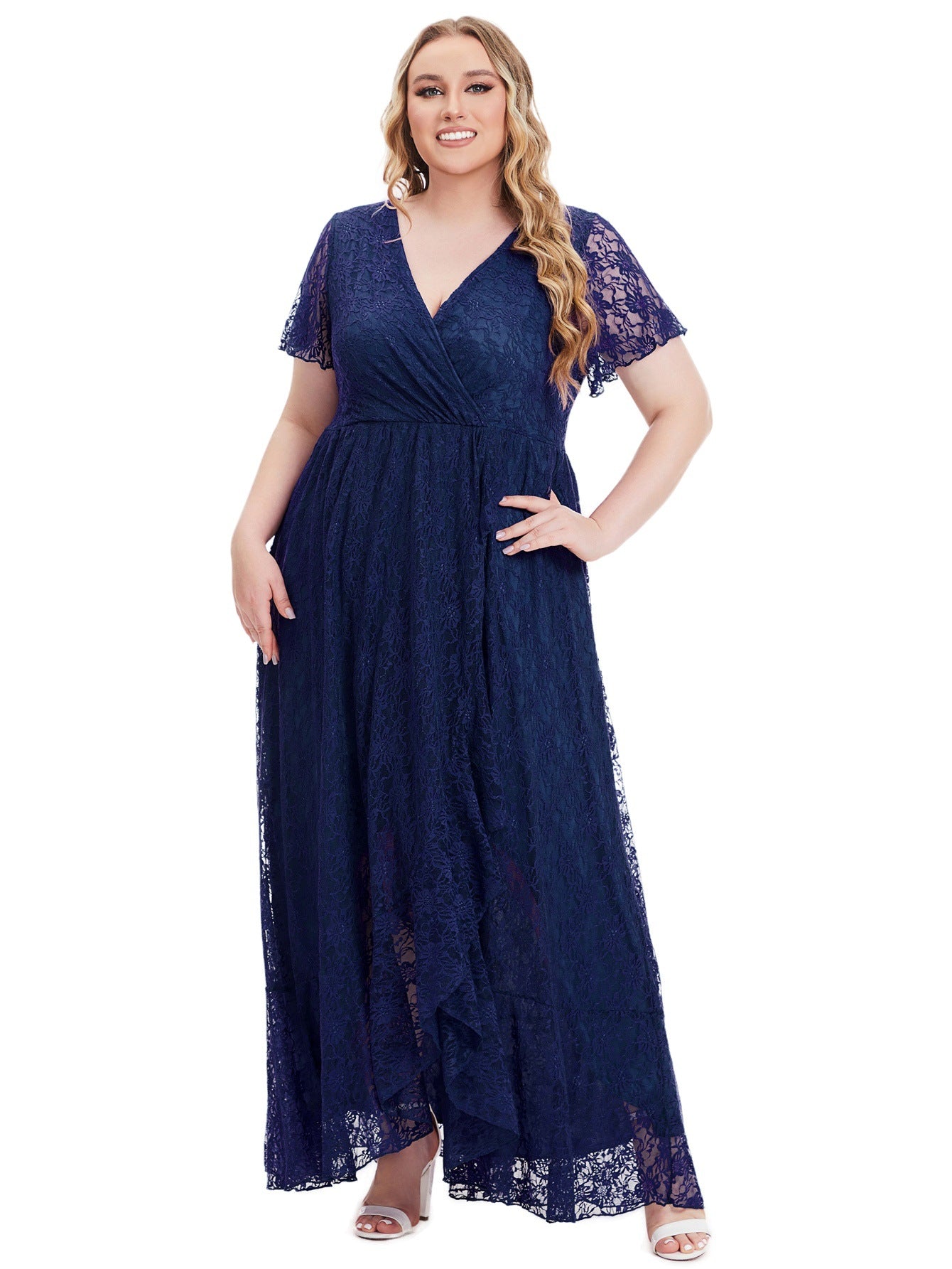 Plus Size Women's Evening Dress Lace Bridesmaid Dress 11