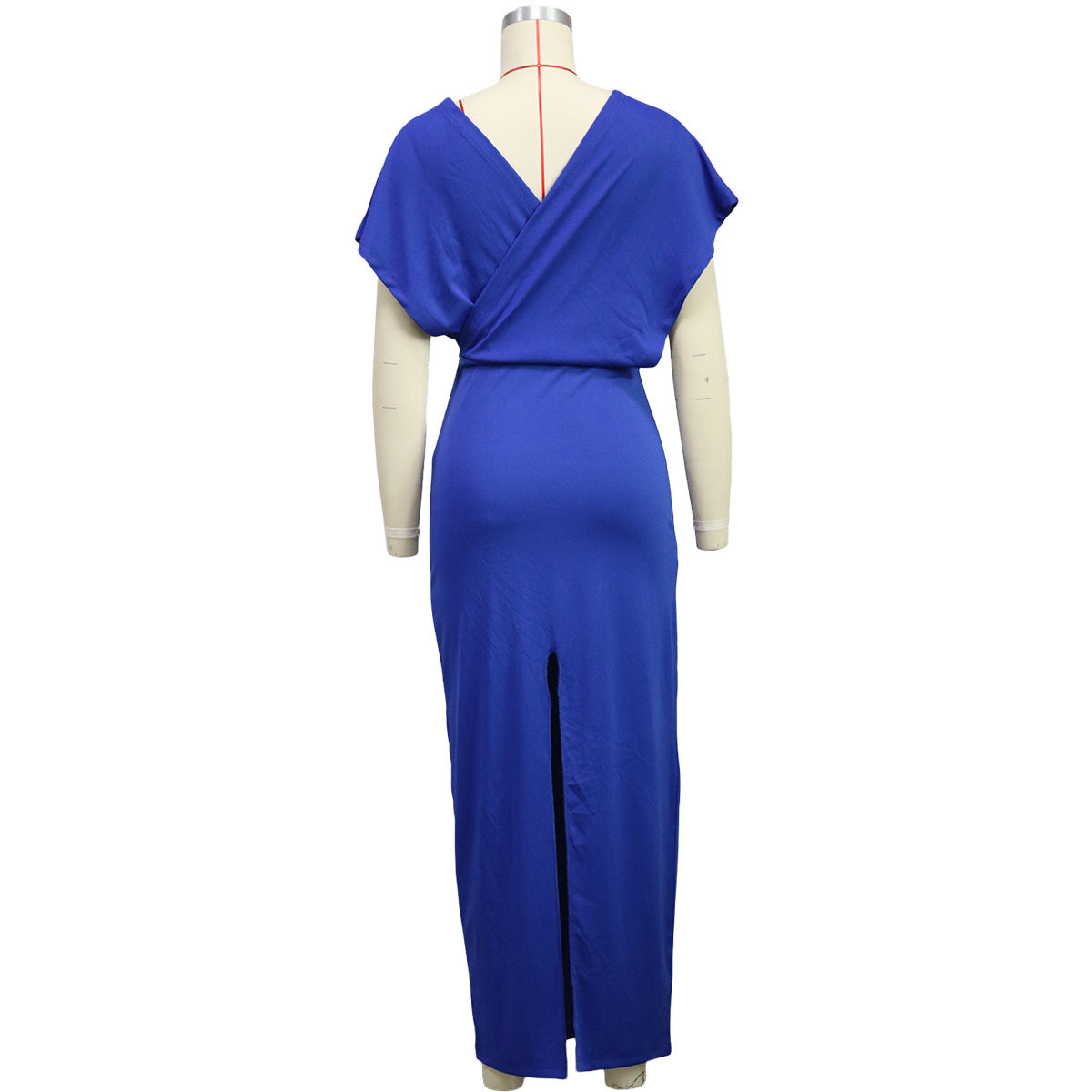 Women'S Fashion Casual Slit V-Neck Short Sleeve Midi Dress 7