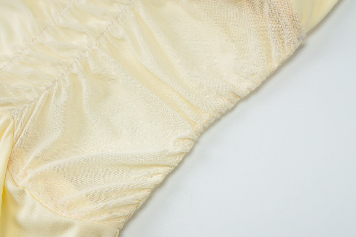 Women's summer fashion sexy mesh Patchwork Low Back deep v See-Through strap dress 14