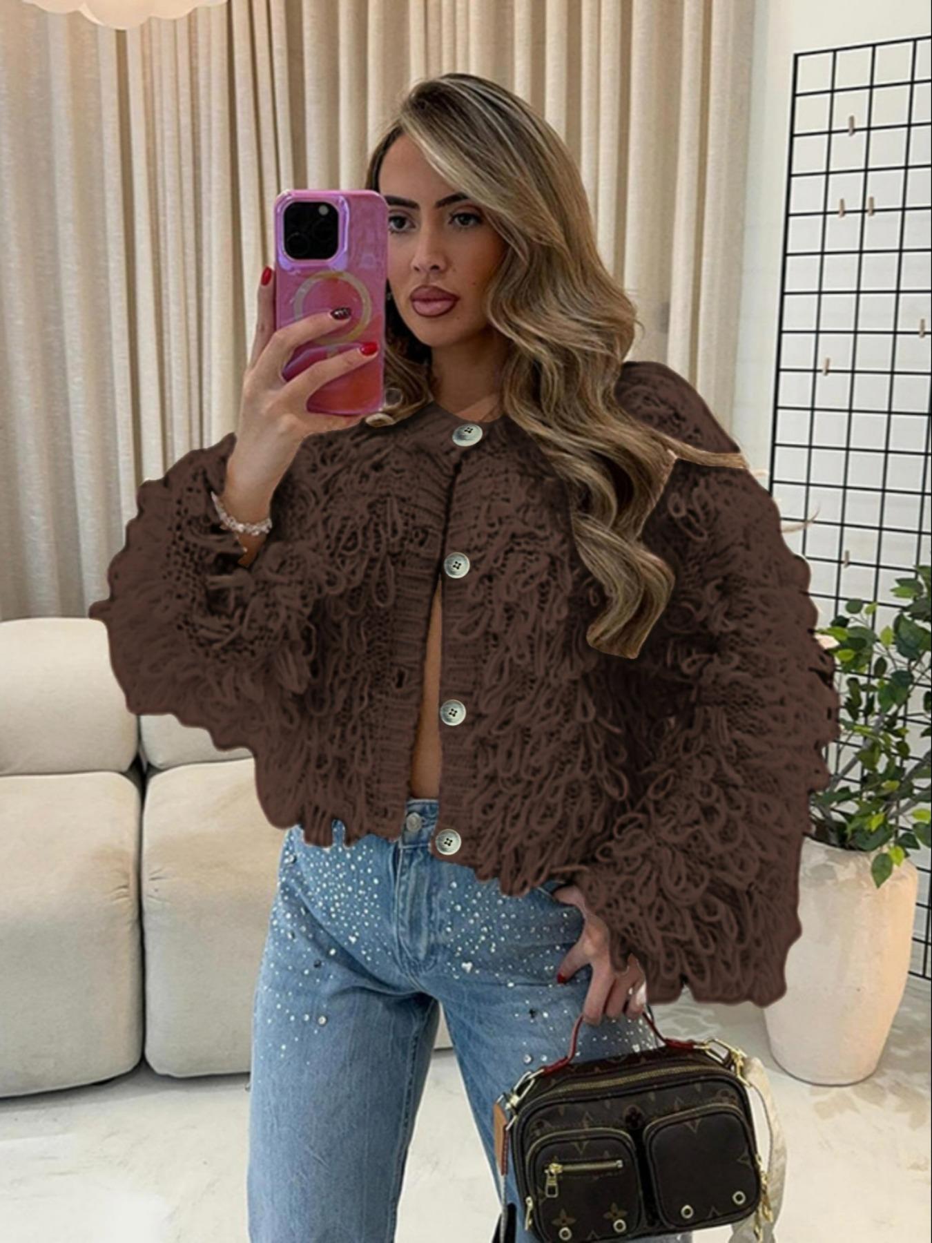 FashionKnitting Fringe Button Coat 4