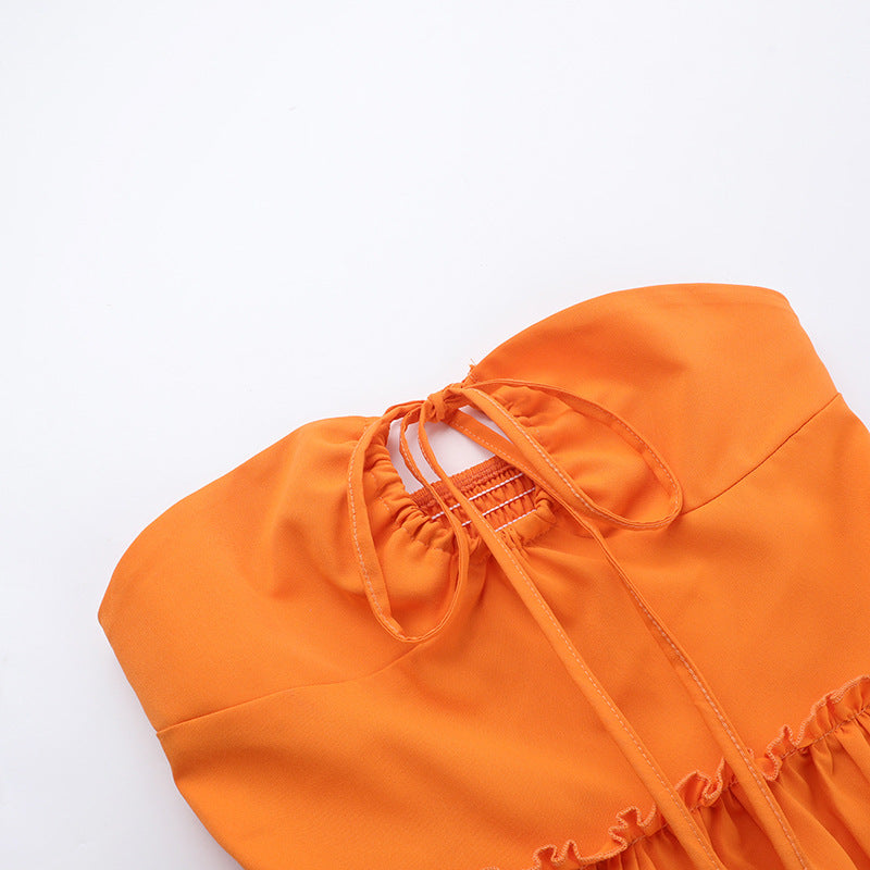 Summer Strapless Halter Neck A-line Dress 14