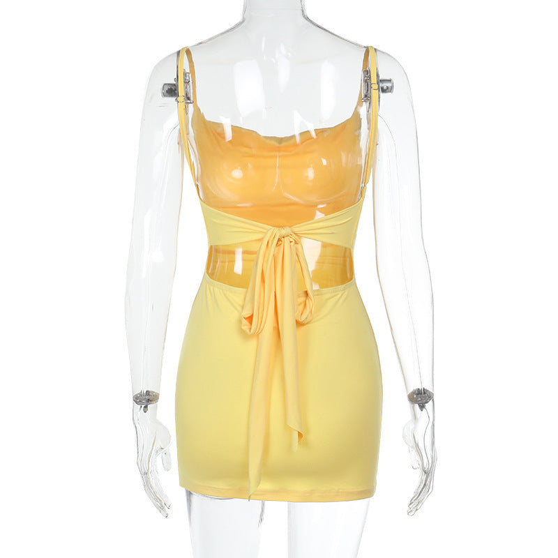 Women Summer Solid Sexy Strapless Strap Dress 9