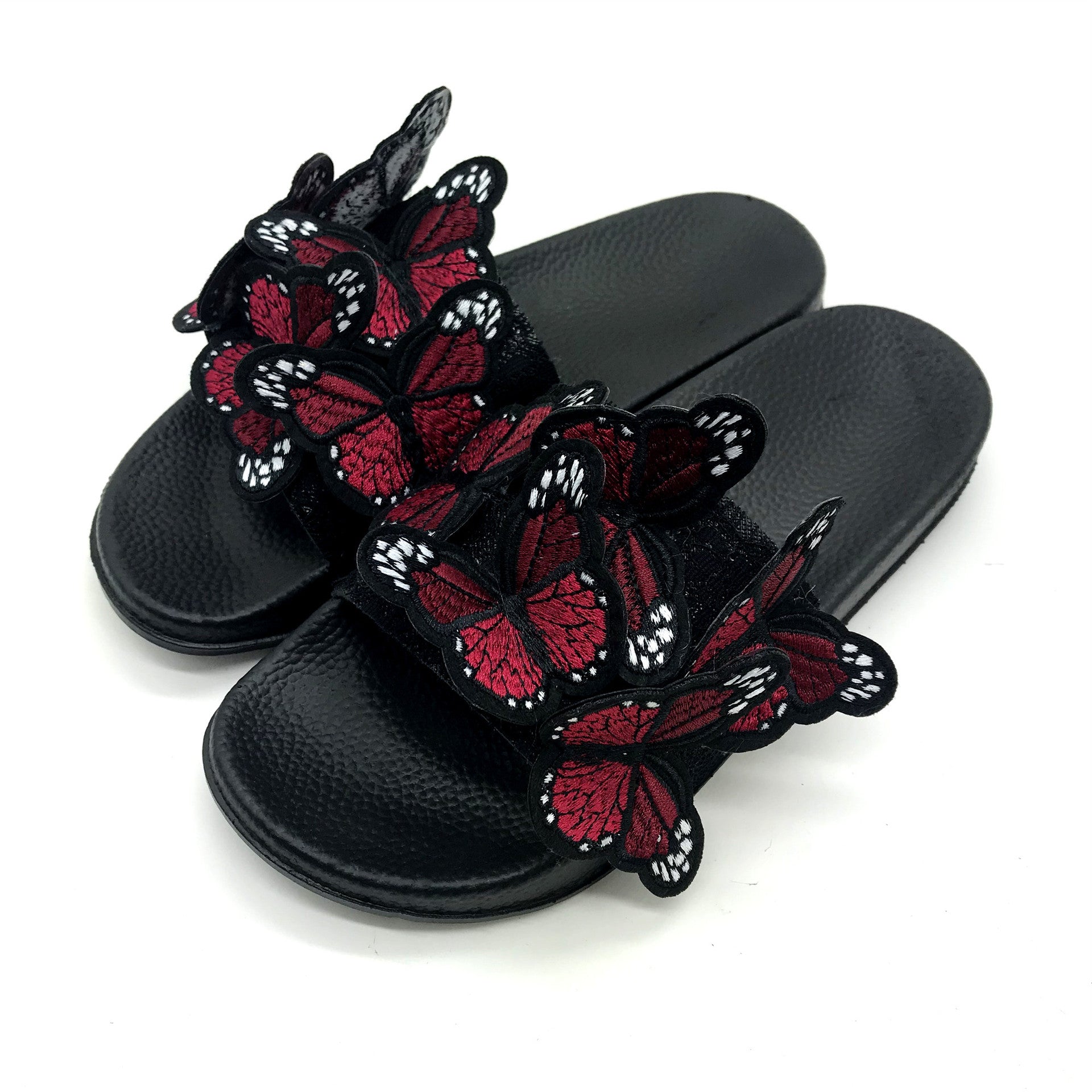 Women bowknot embroidered flip flops and flat shoes 23