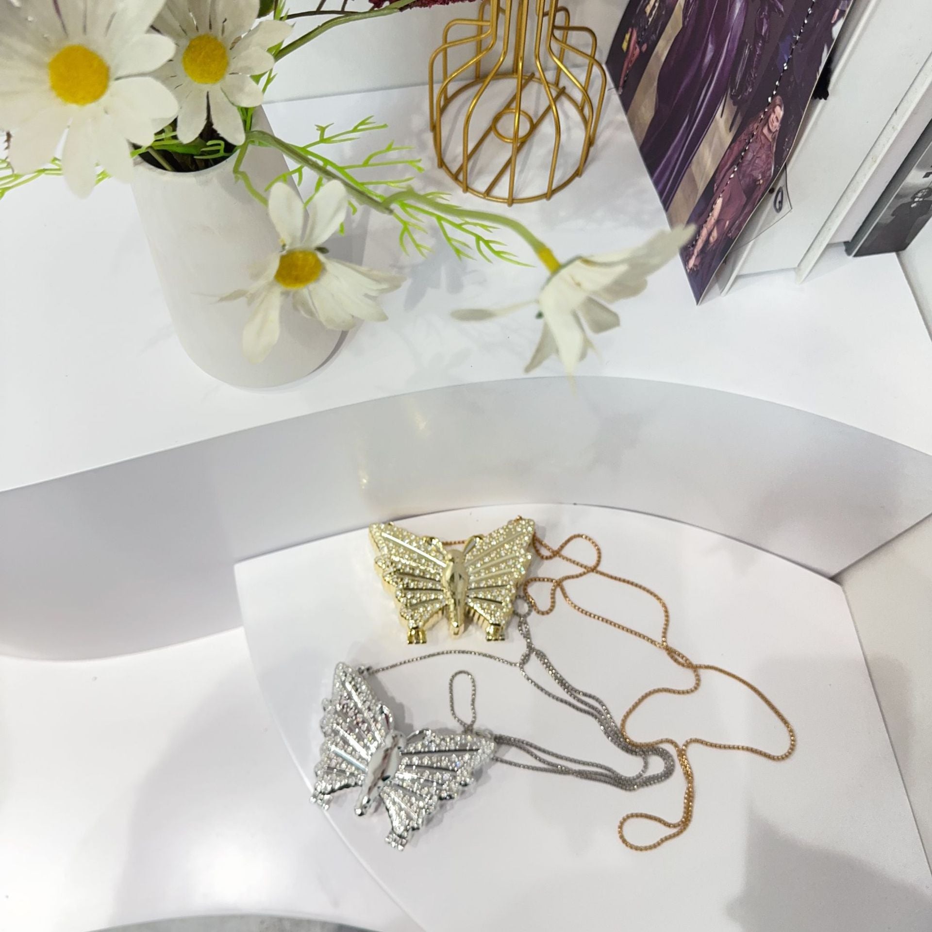 Women Chain Diamond-Encrusted Butterfly Mini Shoulder Bag 28