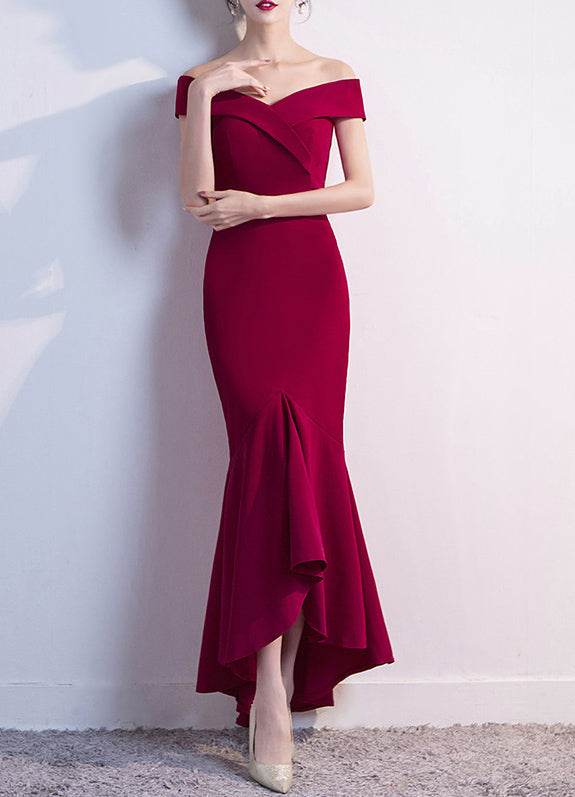 Women Elegant Maxi Off Shoulder Mermaid Evening Dress 7