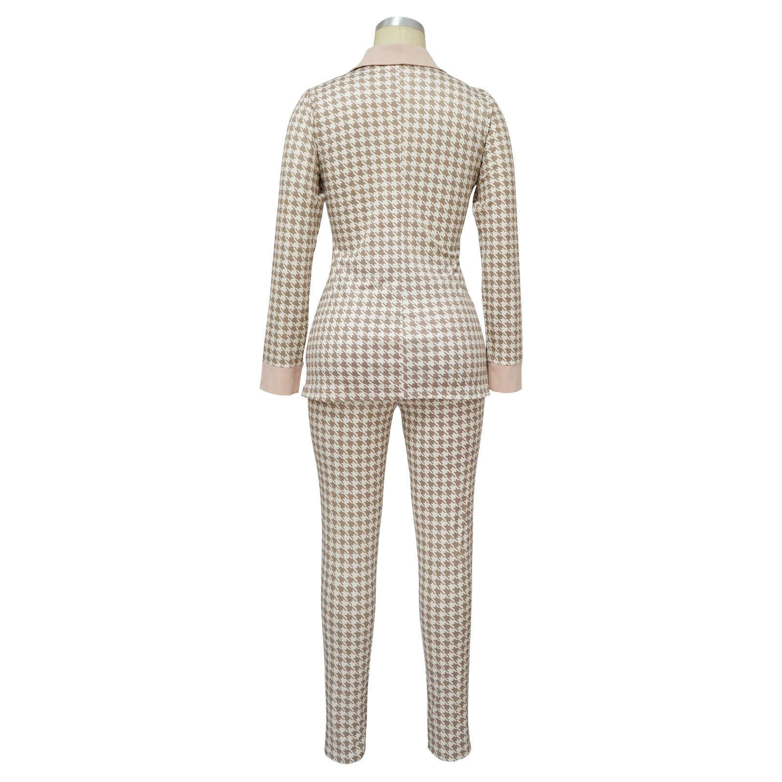 Turndown Colloar Print Two-Piece Suit 12