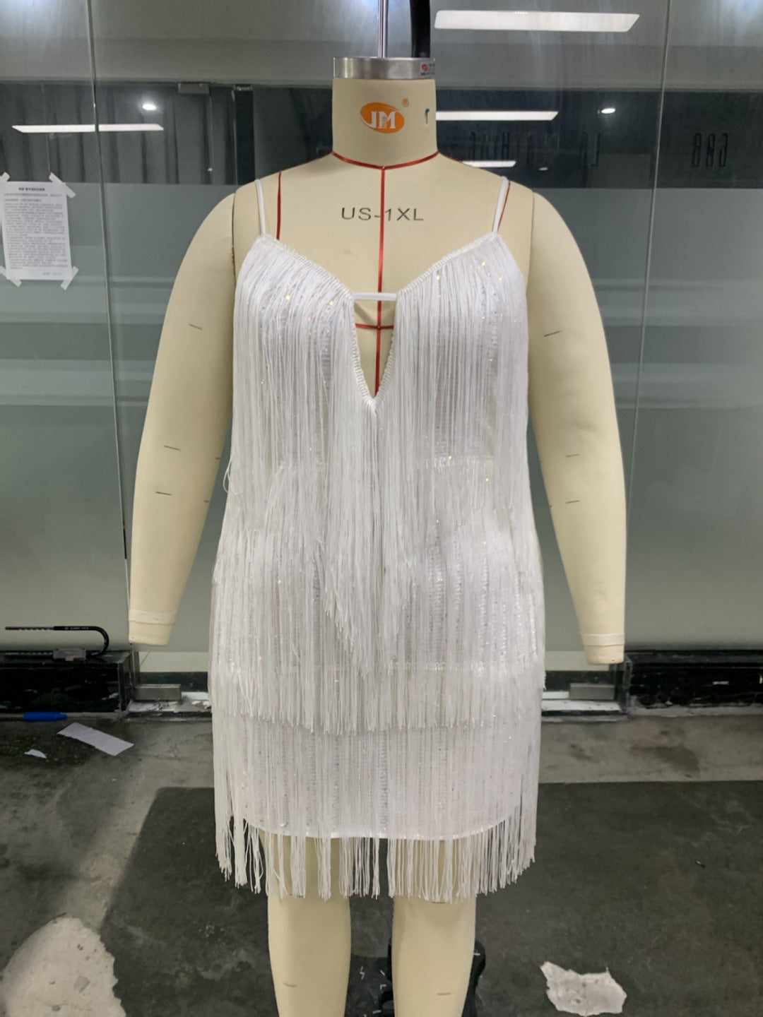 Summer Plus Size Fashion Tassel Sleeveless V-Neck Strap Short Women's Dress 6