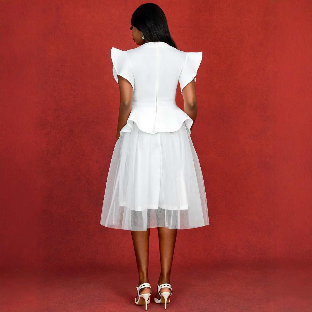 Puffy Ruffle Dress Cocktail & Wedding Party Gown 3