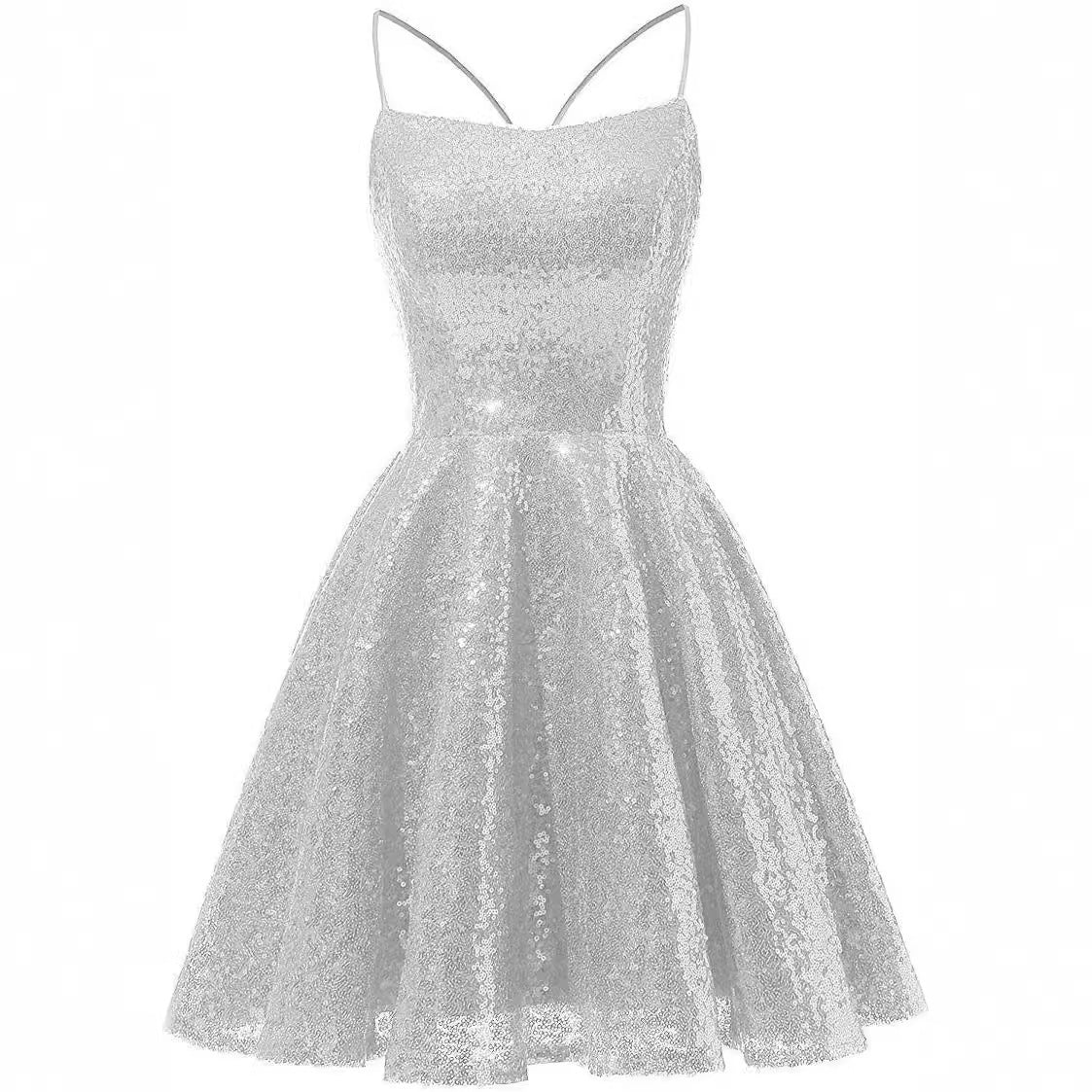 Sequined Evening Dress Strap A-Line Party Dress For Women（Processing time need 3-6 days） 17