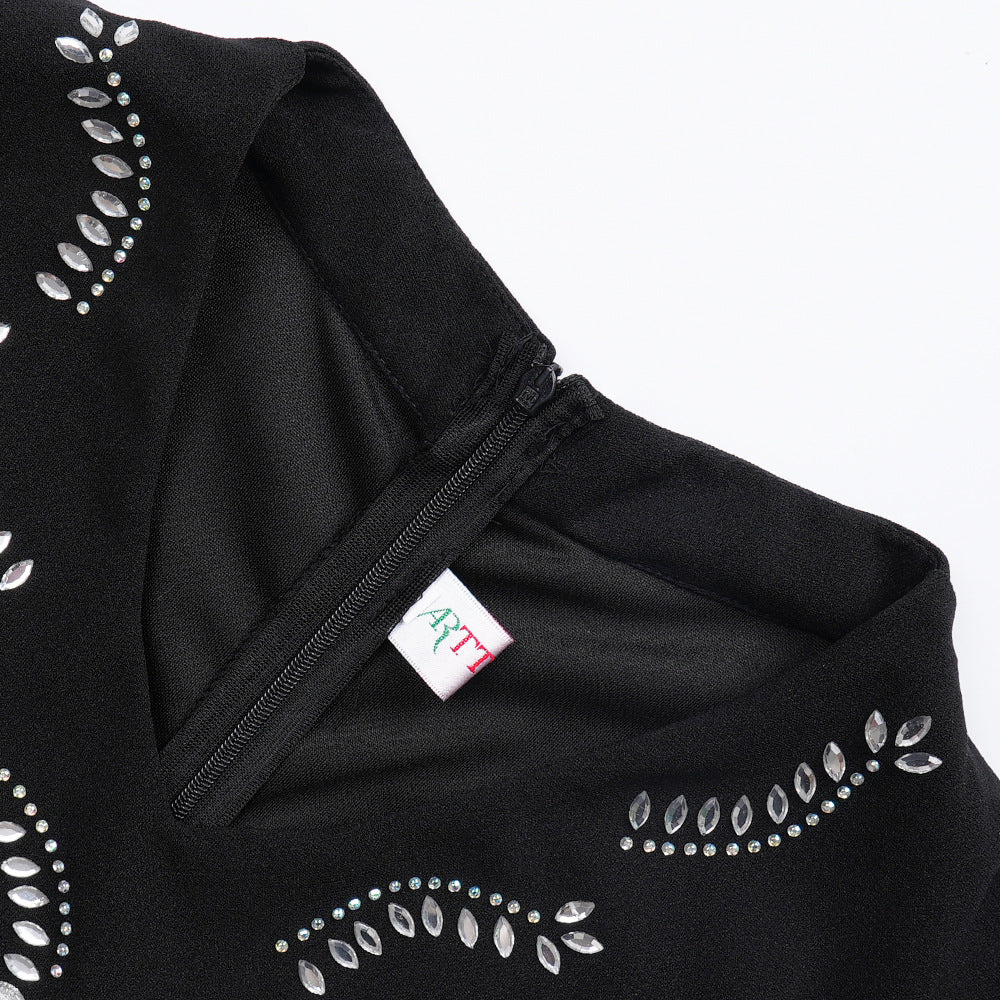 Africa Plus Size Women's Beaded V-Neck Bodycon Chic Elegant Dress 23