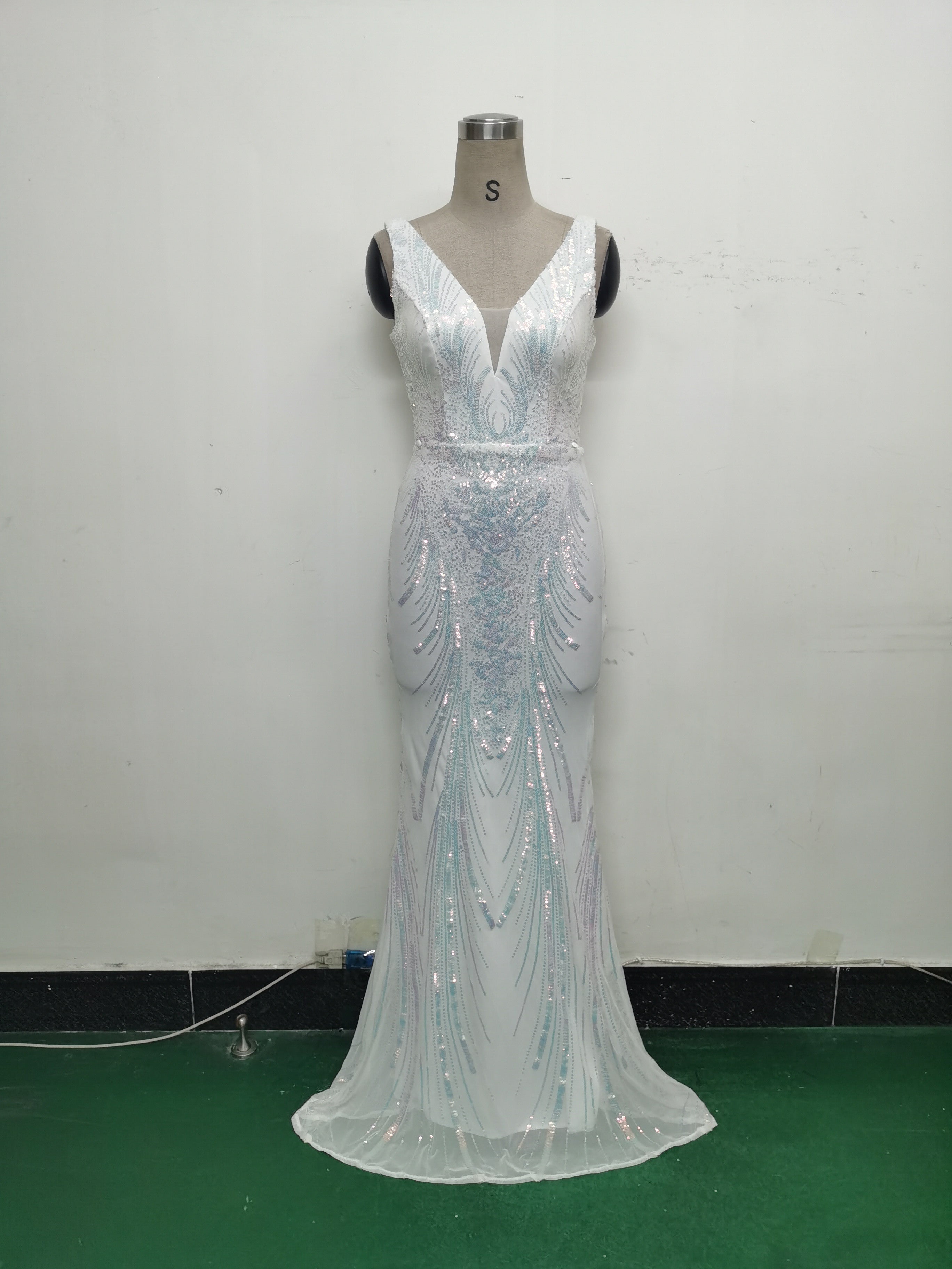 Women Beaded Beaded Sequin Evening Dress 29