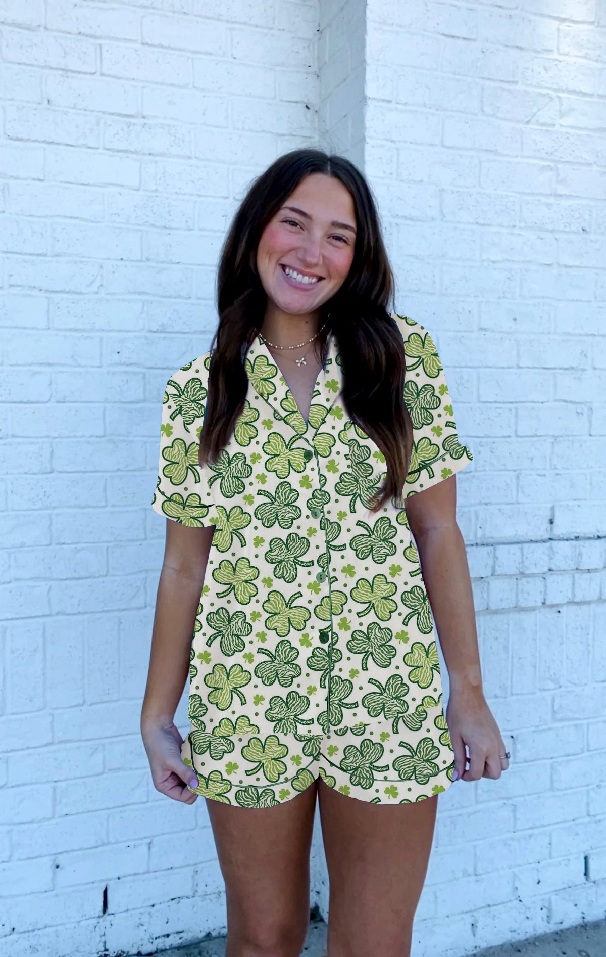 Summer Monkey Print Home Clothes Adult Women's Pajamas Set 10