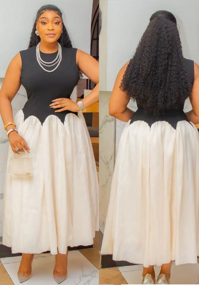 Womenƒ??s Spring Summer Fashion French Chic Colorblock Irregular Dress