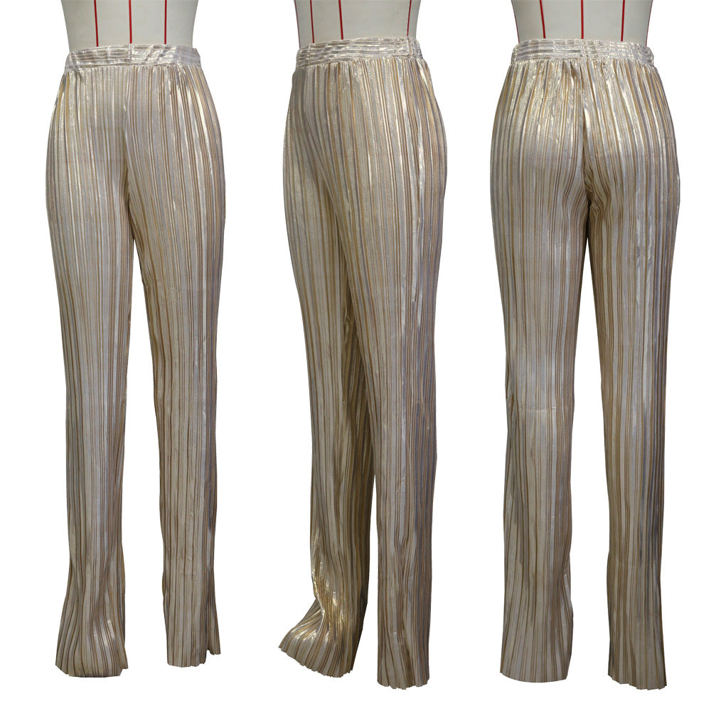 Women Casual Crushed Wide Leg Pants 14