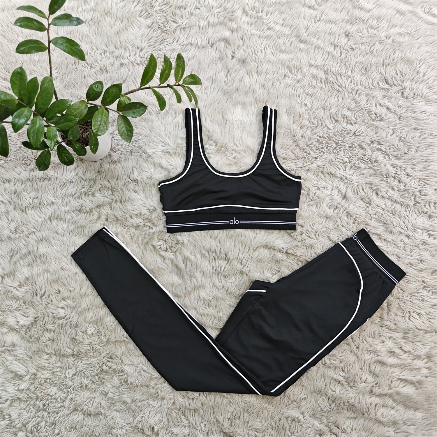 Women summer yoga sports vest fitness two-piece set 17