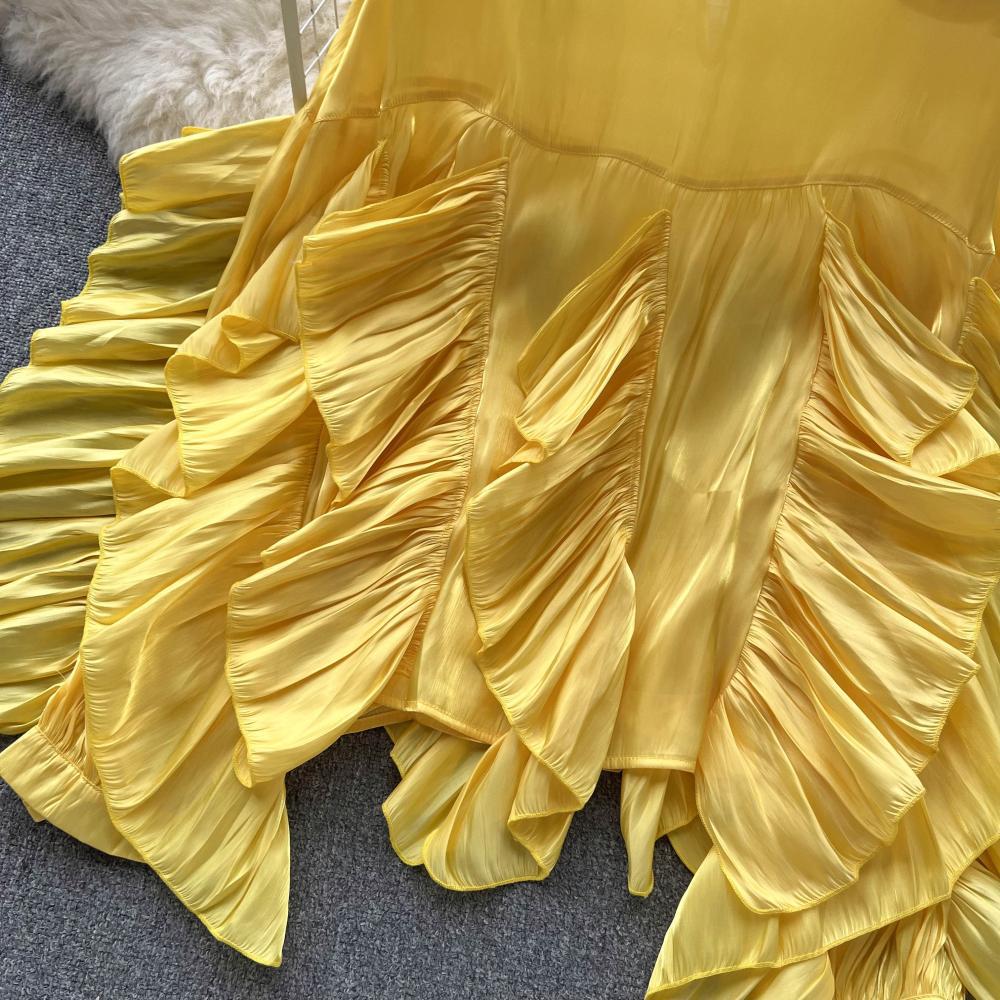 Irregular Ruffled Long-Sleeve Chiffon Blouse Autumn Loose Shirt 7