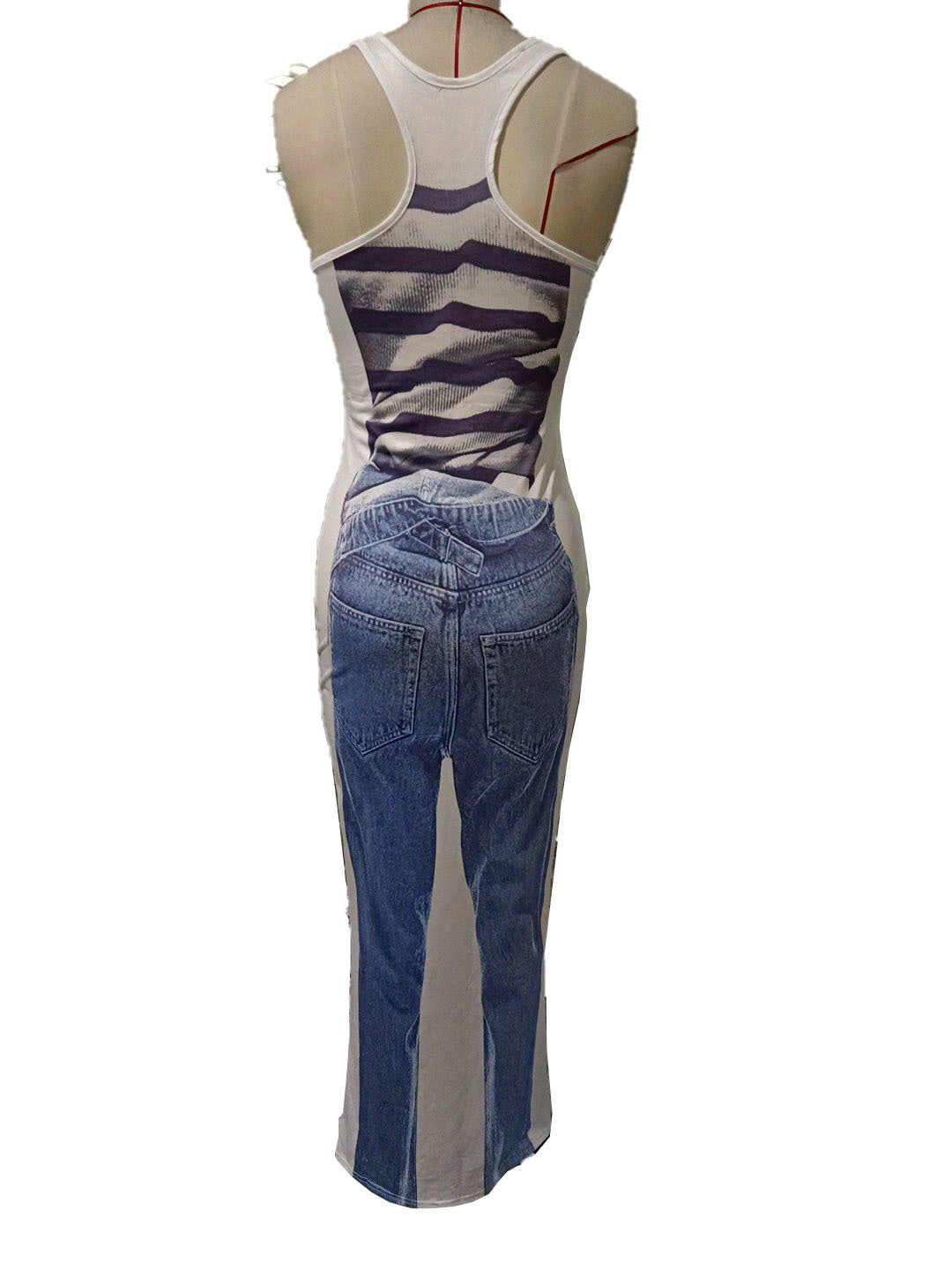 Women's Printed Sleeveless Tight Fitting Dress 10