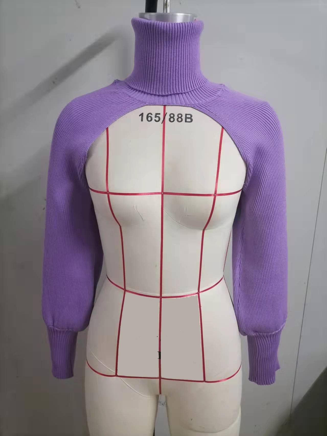 Women Lantern Sleeve High Neck Sweater 13