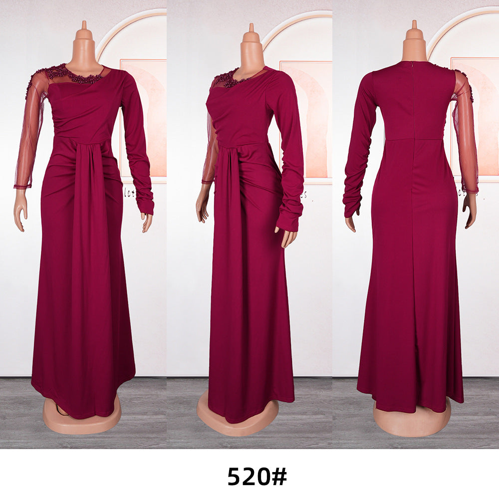 African Women Long Sleeve Formal Party Maxi Dress 14