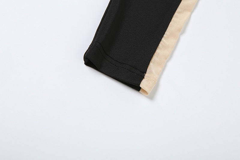 Autumn Women Fashion Sexy See-Through Round Neck Long Sleeve High Waist Slim Jumpsuit 14