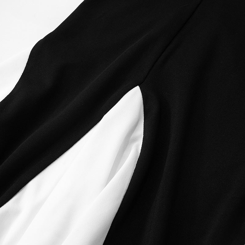 Women's Spring Summer Patchwork Strap Low Back A-line Dress 16