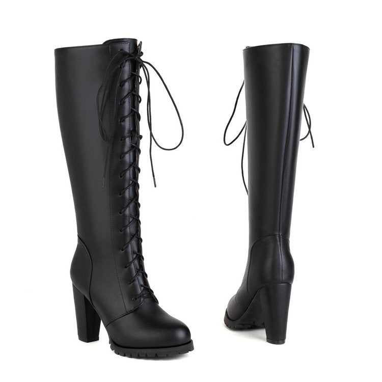 Women Fall/Winter Pink Bow Cosplay Lolita Biker Boots 9