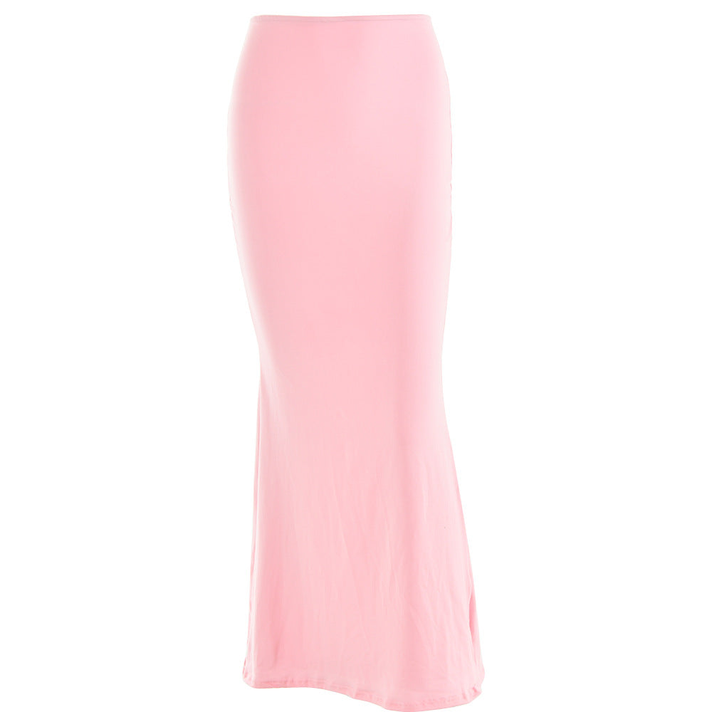 Autumn sexy trendy versatile slim solid color Bodycon long skirt for women 25