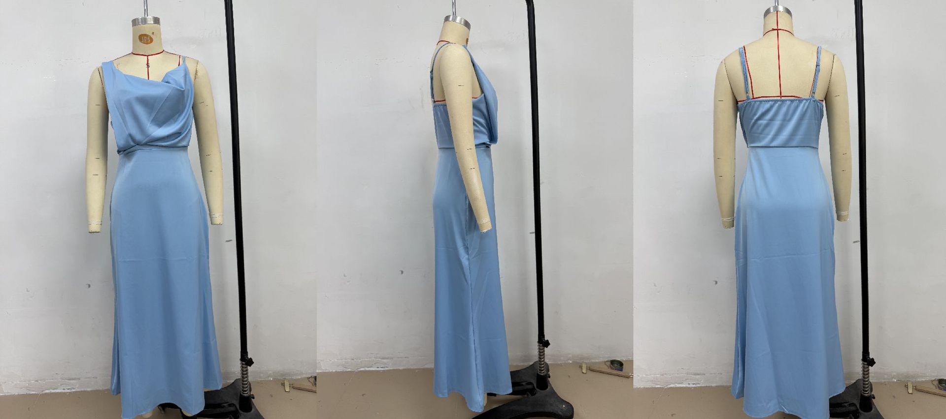 Women Summer Solid Satin Suspender Sexy Dress 27