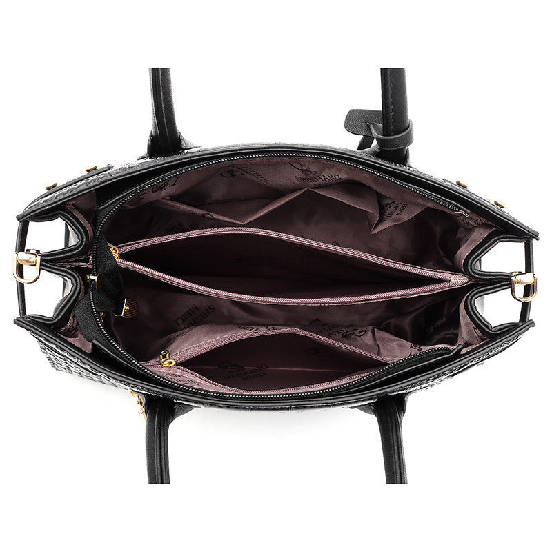 Fashionable Women's Shoulder Bag Trendy Embossed Handbag 5