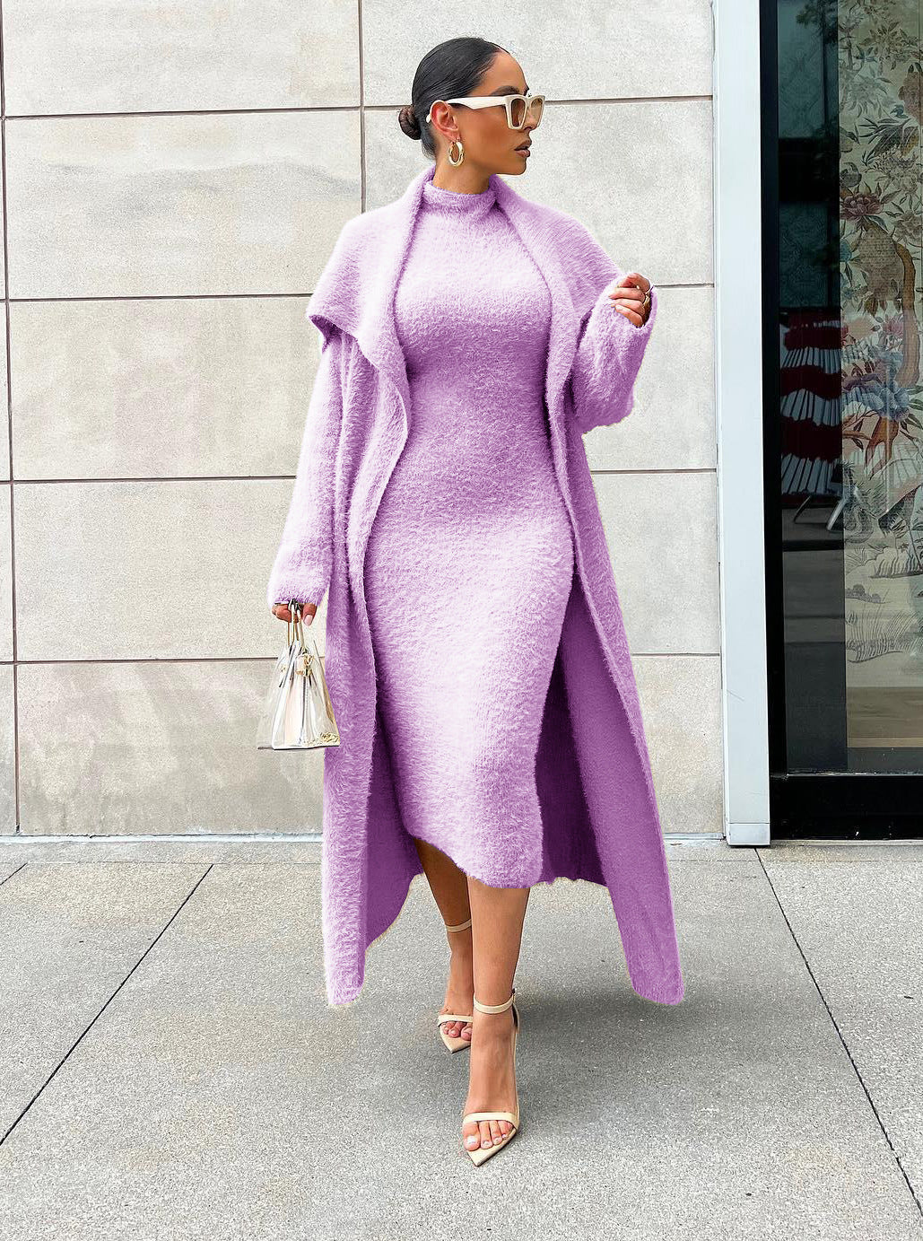 Women Fall/Winter Dress and Jacket Two-Piece Set 7