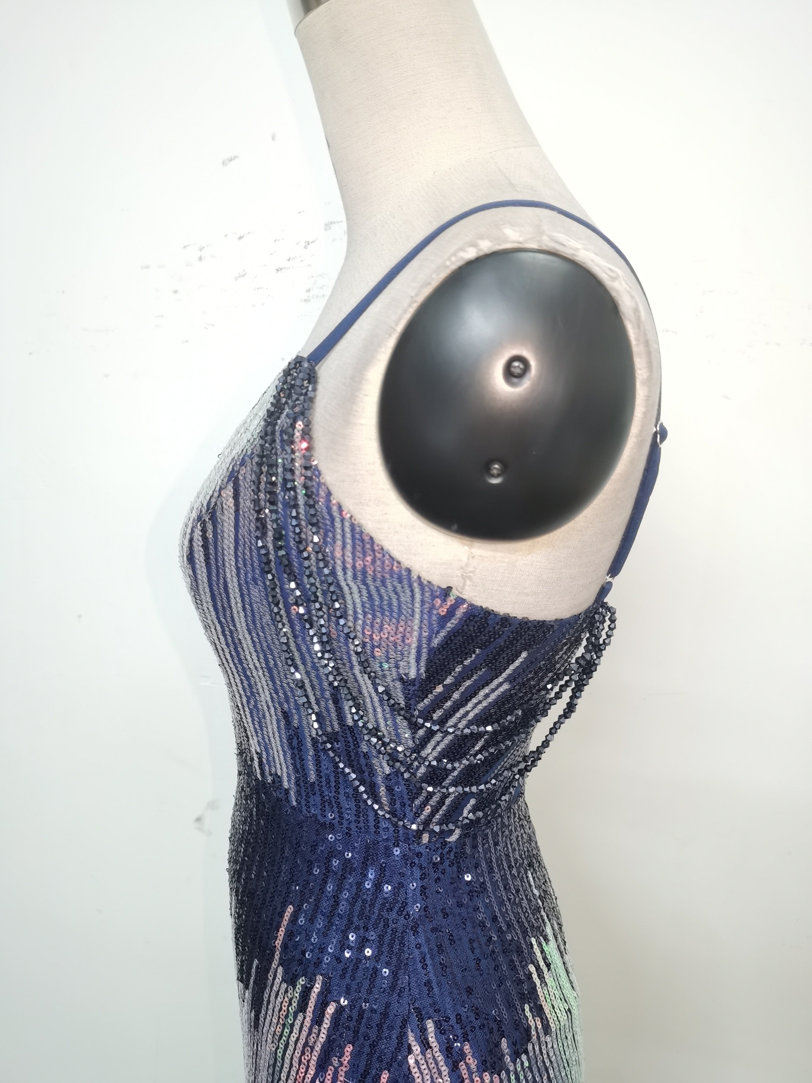 Women sequined beaded evening dress 20