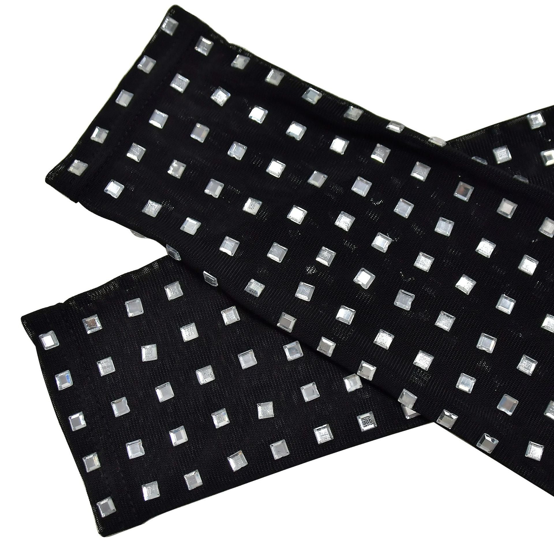 Women Solid Beaded Mesh Top and Pants Two-piece Set 19