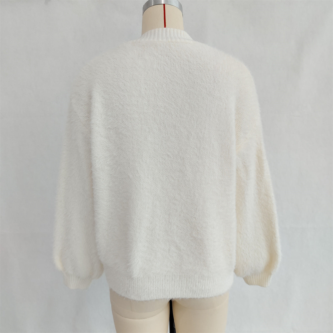 Women autumn/winter casual furry V-neck solid sweater 34