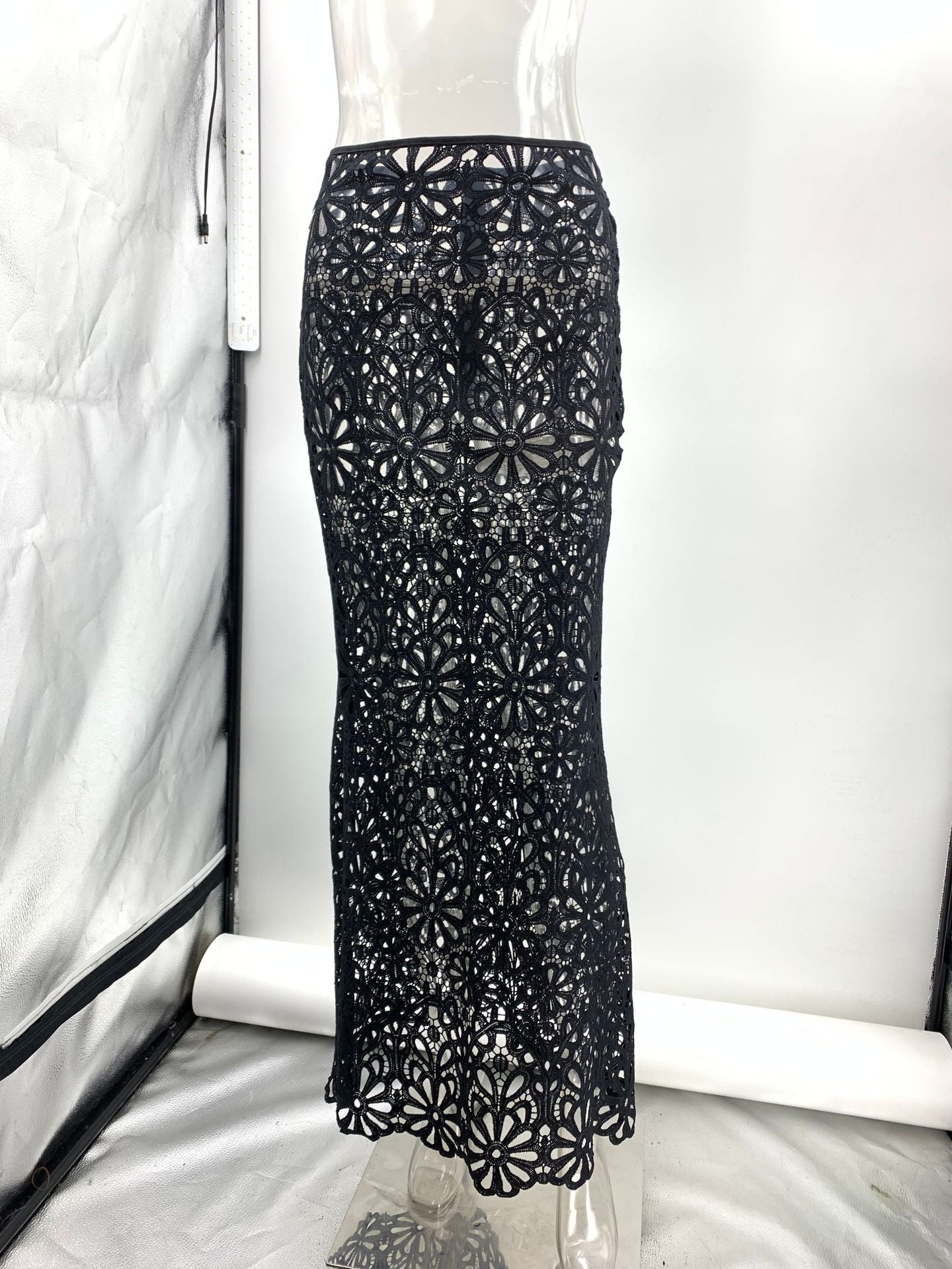 Fitted Lace Cut-Out Top & Skirt Two-Piece Set 24