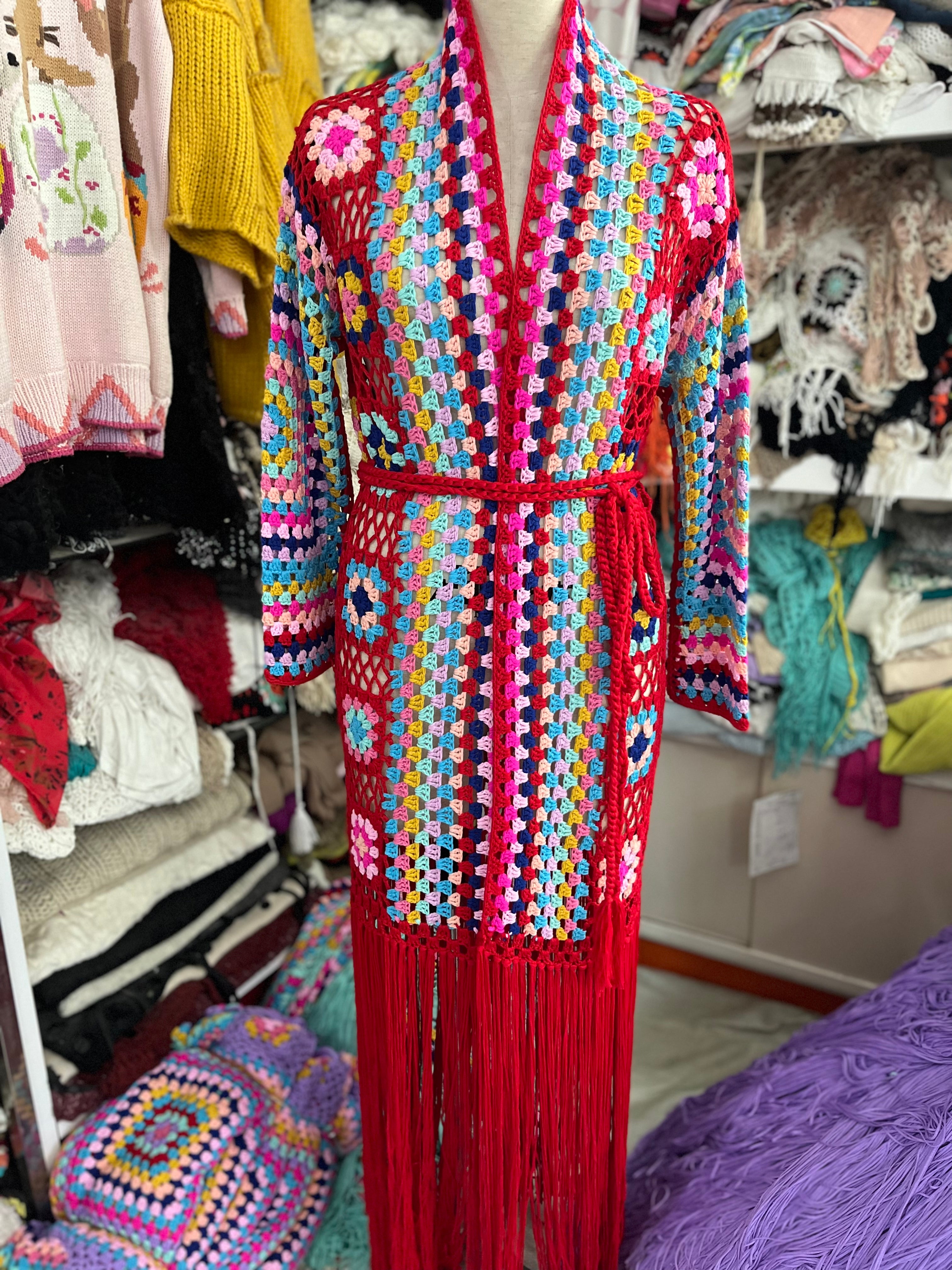 Women irregular fringe lace-up Coat 6