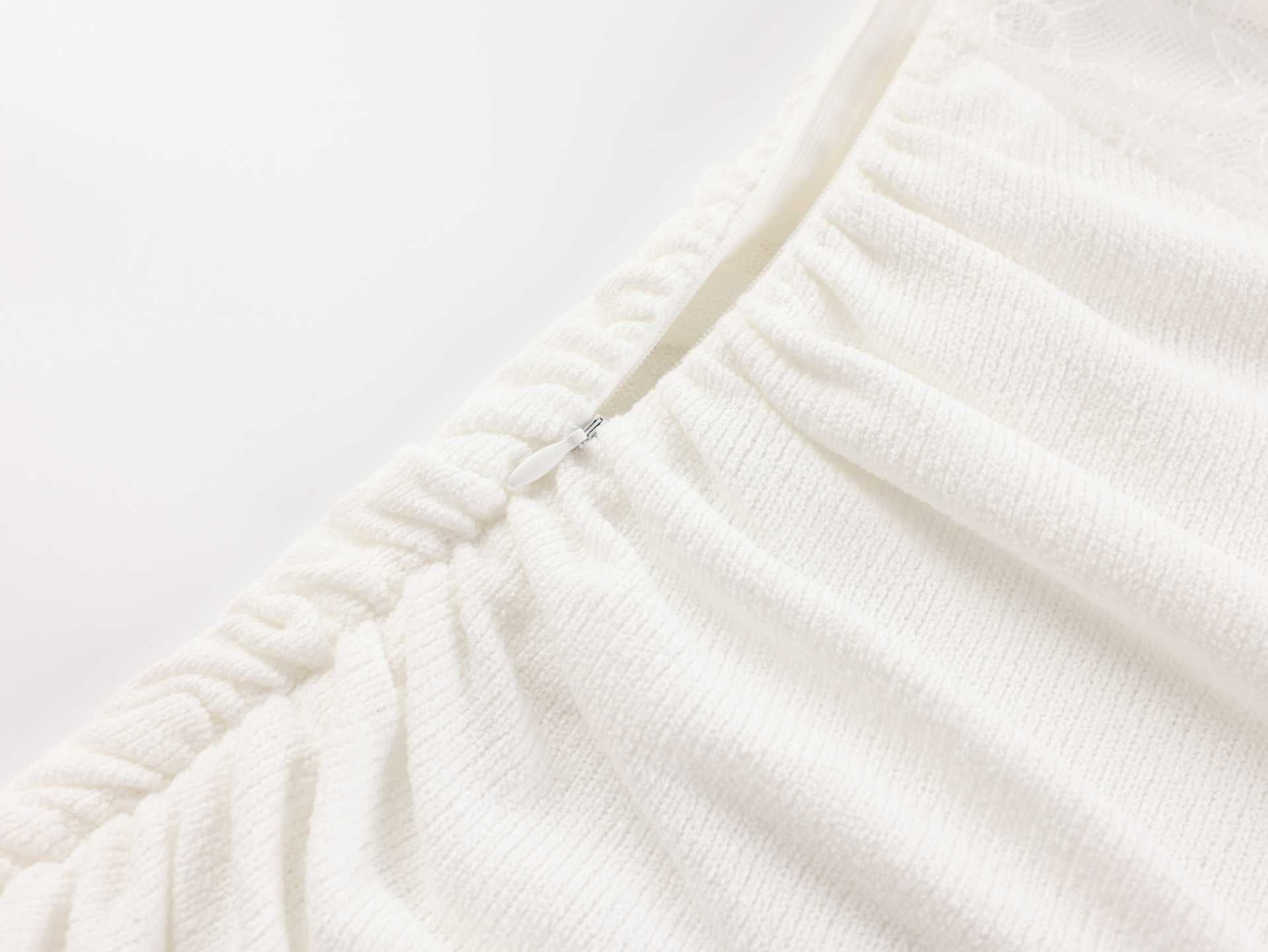 Women's Chic Lace Patchwork Off-Shoulder Knit Short Dress 23