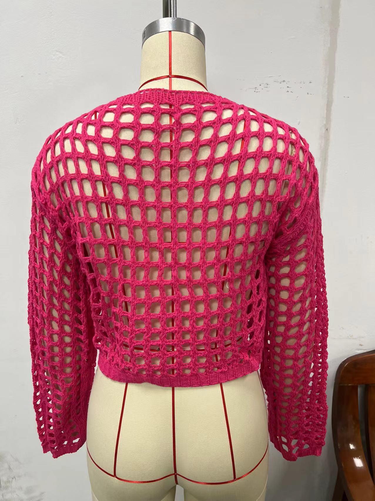 Hollow Fashion Sexy Knitting Women Cardigan 9