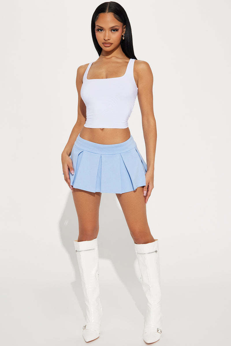 Women Summer Mini Skirt Sexy Lined A-Line Pleated Skirt