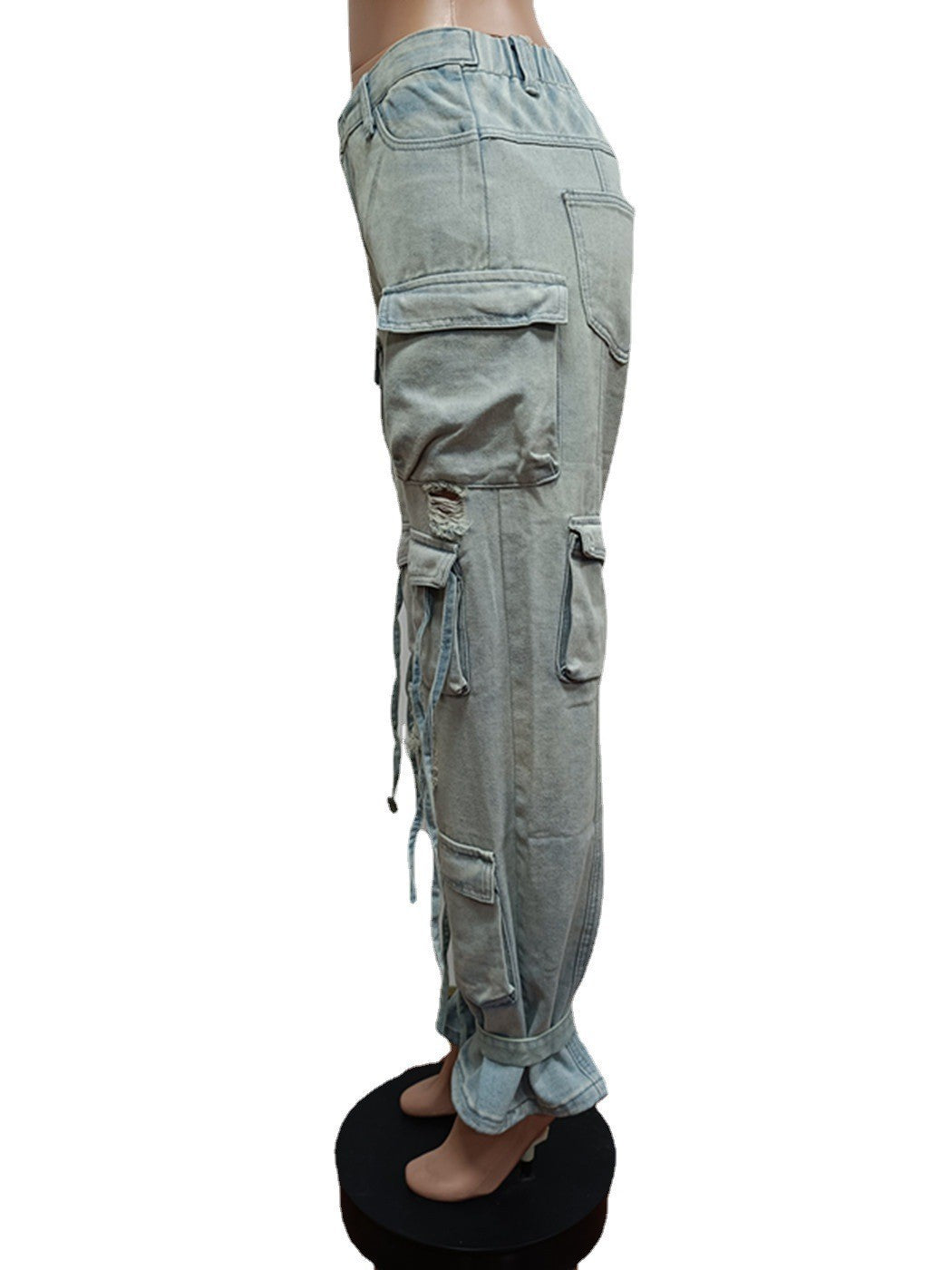 Denim Cargo Pants Multi-Pocket Pants Retro Casual Pocket Pants 7
