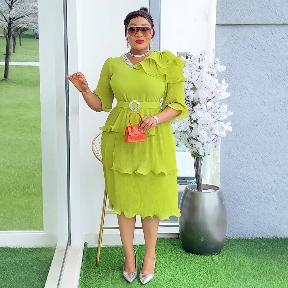 Elegant Formal Party Pleated Dress 3