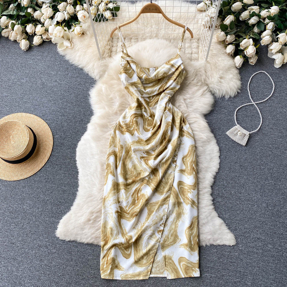 Women Summer Printed Bodycon Strap Dress 19